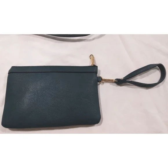 Dasein Handbag Large Satchel Shoulder Bag Purse with Matching Wristlet Teal - Picture 9 of 16